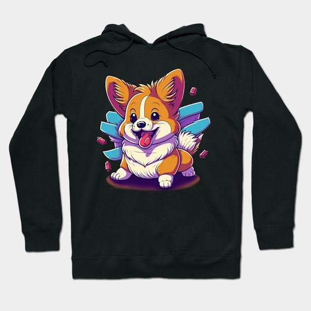 Cute corgi beaming happy Hoodie by Shaani